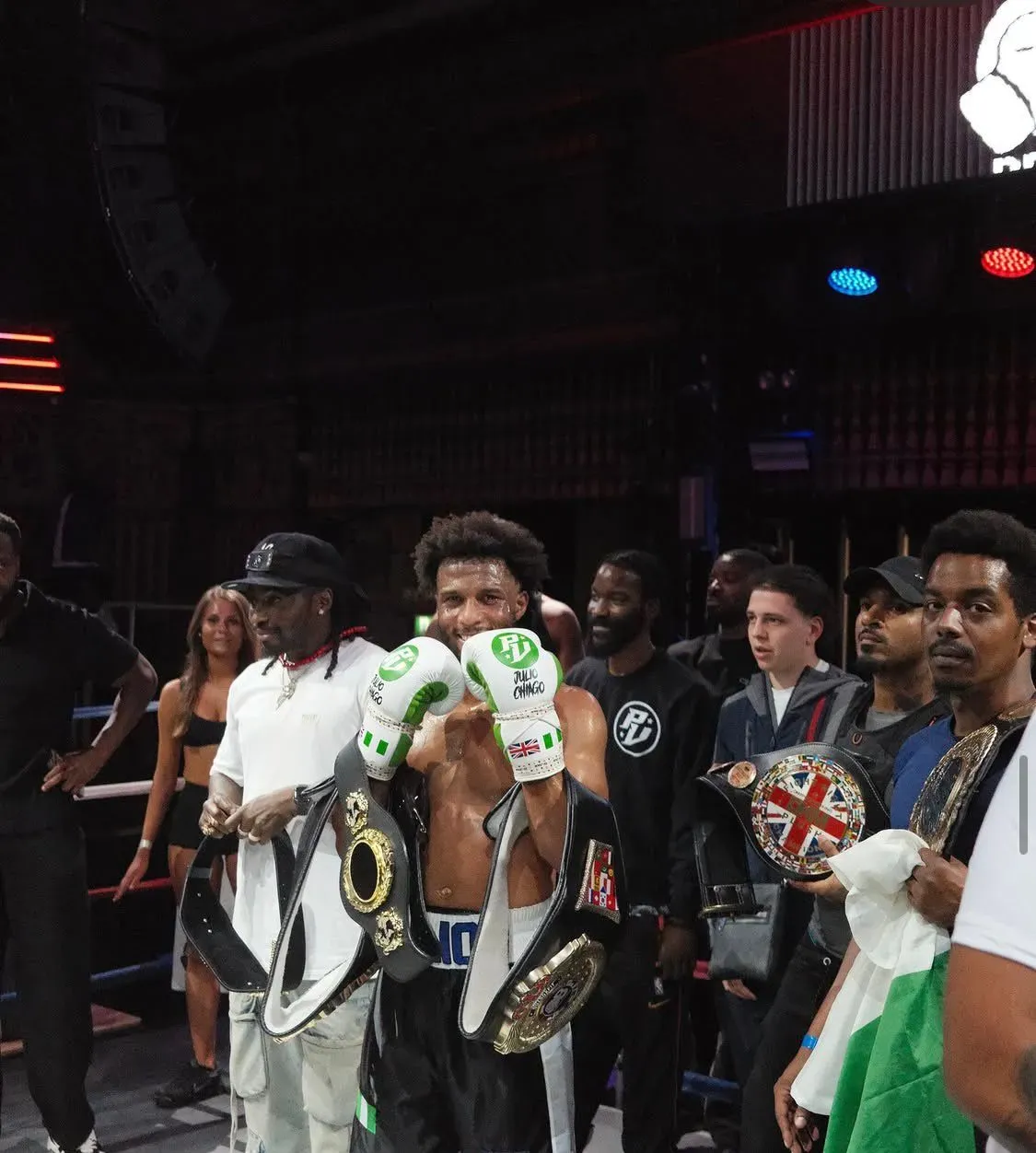 Packed crowd watching the main event at an OB Promotions card